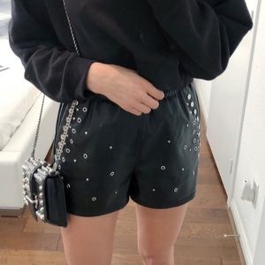 NWOT Express Faux Leather Stud Shorts